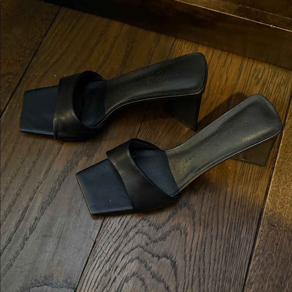 Chinese Laundry Black Square-Toe Heels - Picture 2 of 2